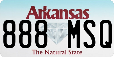 AR license plate 888MSQ