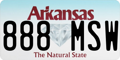 AR license plate 888MSW