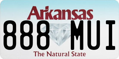 AR license plate 888MUI