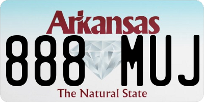 AR license plate 888MUJ