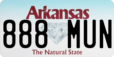 AR license plate 888MUN