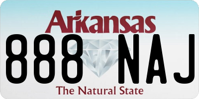 AR license plate 888NAJ