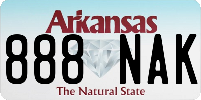 AR license plate 888NAK