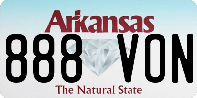 AR license plate 888VON