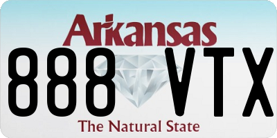 AR license plate 888VTX