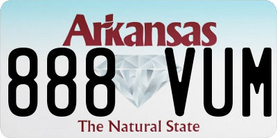 AR license plate 888VUM