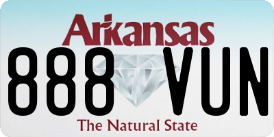 AR license plate 888VUN