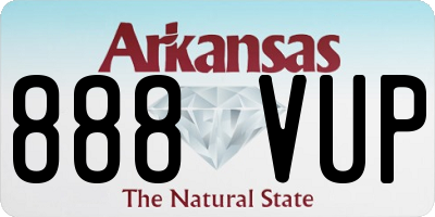 AR license plate 888VUP
