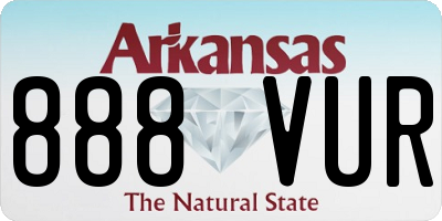 AR license plate 888VUR