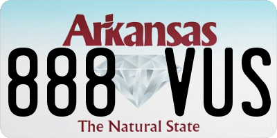 AR license plate 888VUS