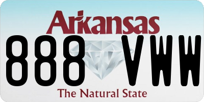 AR license plate 888VWW