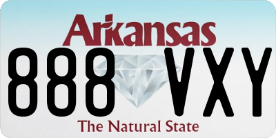 AR license plate 888VXY