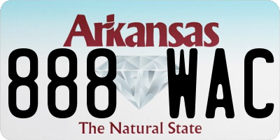 AR license plate 888WAC