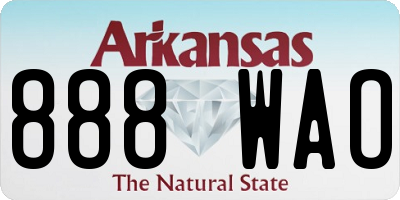 AR license plate 888WAO