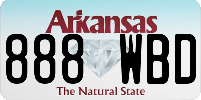AR license plate 888WBD