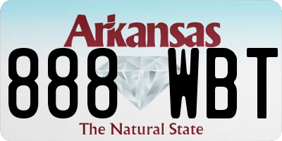 AR license plate 888WBT