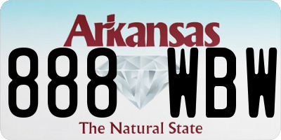 AR license plate 888WBW