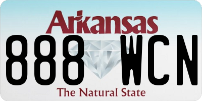 AR license plate 888WCN