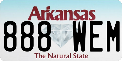 AR license plate 888WEM