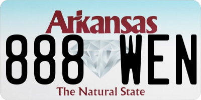 AR license plate 888WEN