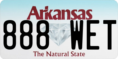 AR license plate 888WET