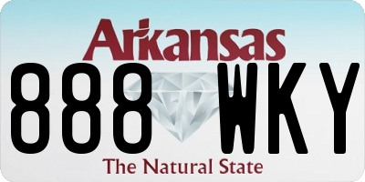 AR license plate 888WKY