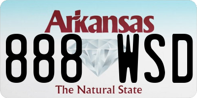 AR license plate 888WSD