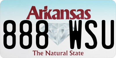 AR license plate 888WSU