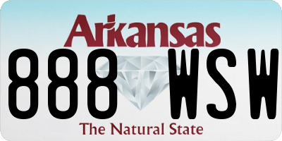 AR license plate 888WSW