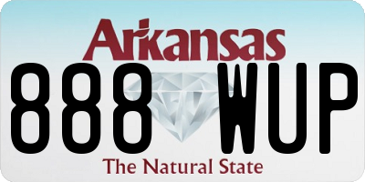 AR license plate 888WUP