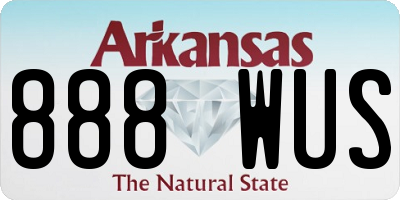 AR license plate 888WUS