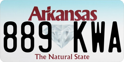 AR license plate 889KWA