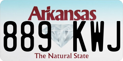 AR license plate 889KWJ