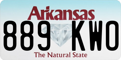 AR license plate 889KWO