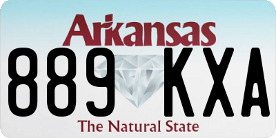 AR license plate 889KXA
