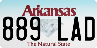 AR license plate 889LAD
