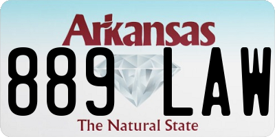 AR license plate 889LAW