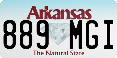 AR license plate 889MGI