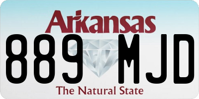 AR license plate 889MJD