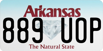 AR license plate 889UOP