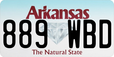 AR license plate 889WBD
