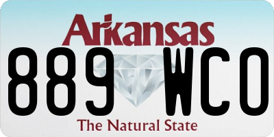 AR license plate 889WCO