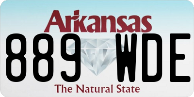 AR license plate 889WDE