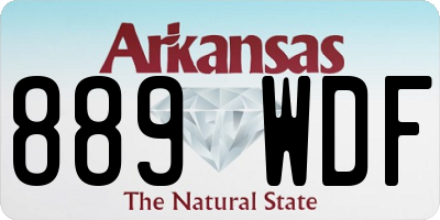 AR license plate 889WDF