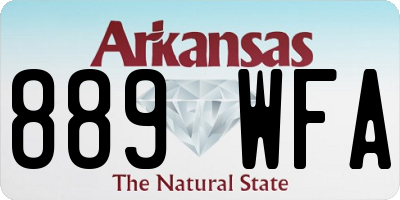 AR license plate 889WFA