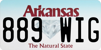 AR license plate 889WIG