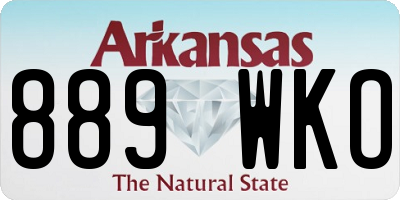 AR license plate 889WKO