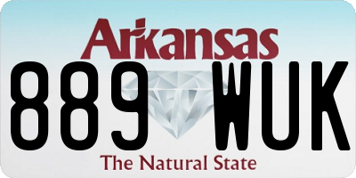 AR license plate 889WUK