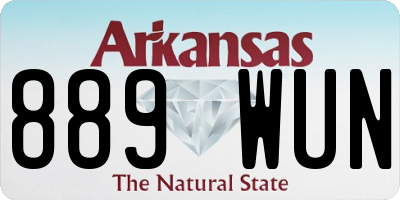 AR license plate 889WUN