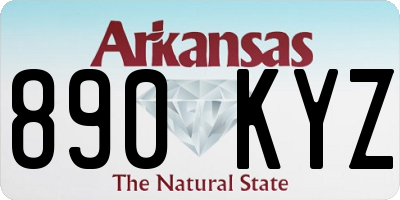 AR license plate 890KYZ